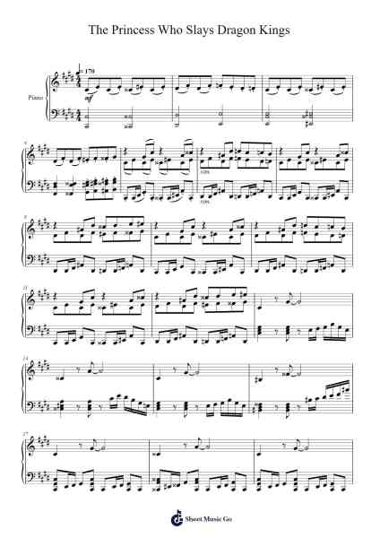 The Princess Who Slays Dragon Kings Sheet Music by ZUN-Arr.Huttwer Sampland