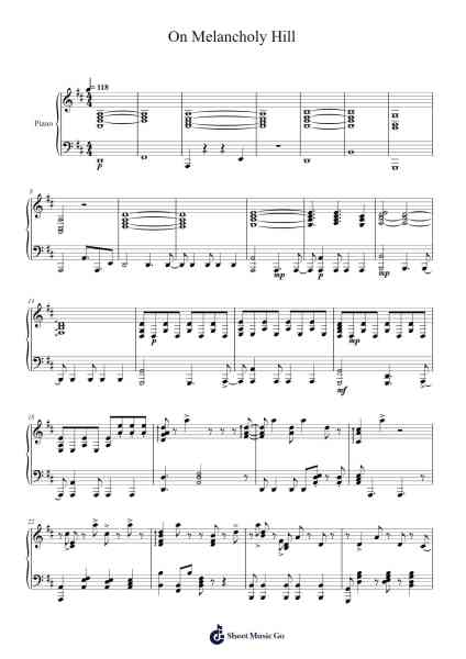 On Melancholy Hill Sheet Music by Gorillaz-Arr.Humglas Leathus