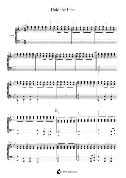 Hold the Line Sheet Music by Toto-Arr.Pipril