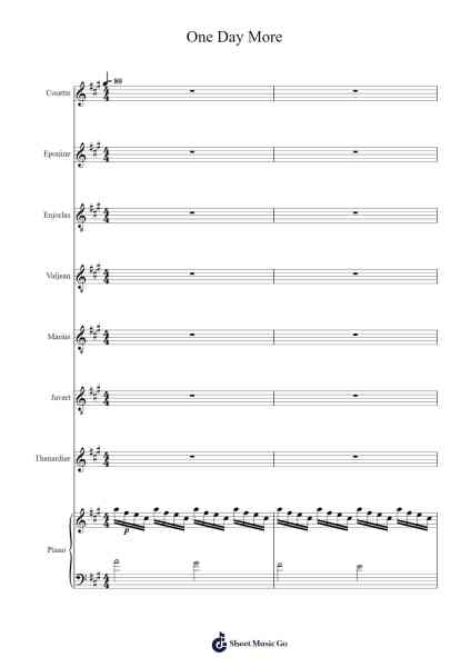 One Day More Sheet Music by -Arr.Dechad