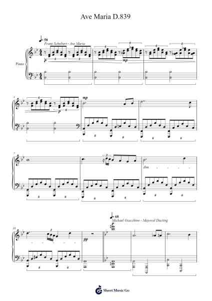 Ave Maria D.839 Bladmuziek van Franz Schubert-Arr.Stilwald Mollswift