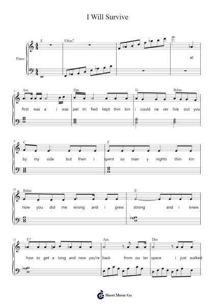 I Will Survive Sheet Music by Gloria Gaynor-Arr.Churmike