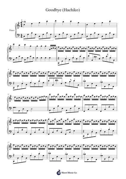 Goodbye (Hachiko) Sheet Music by Jan A.P. Kaczmarek-Arr.Jackbing Priceliot