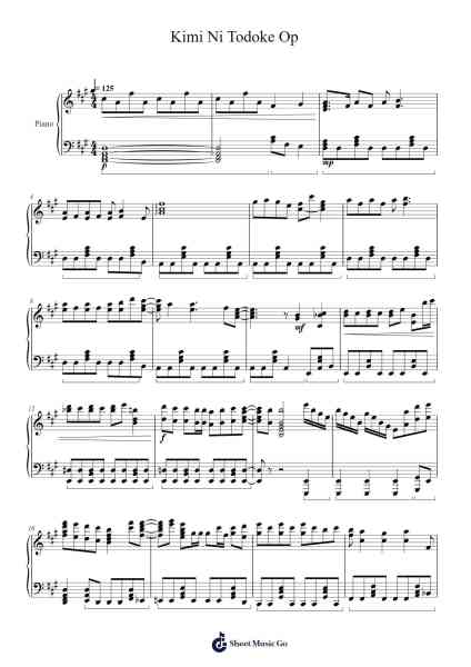 Kimi Ni Todoke Op Sheet Music by Tomofumi Tanizawa-Arr.Pubeth Ledi