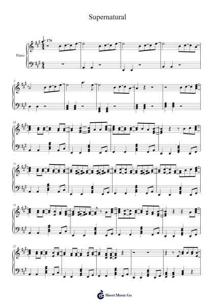Supernatural Sheet Music by Ken Ashcorp-Arr.Sibylmos Fordridge