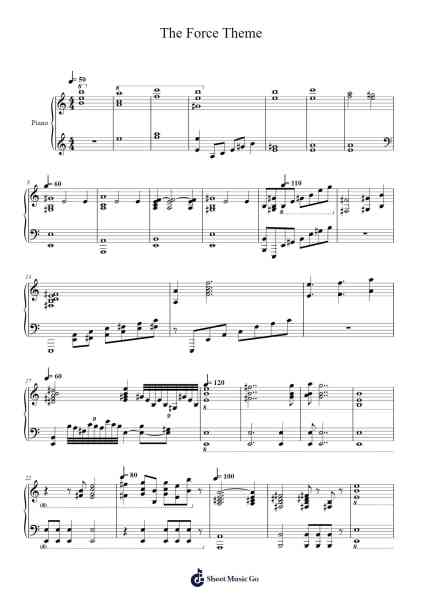 The Force Theme Sheet Music by undefined-Arr.Natpold Vinvin