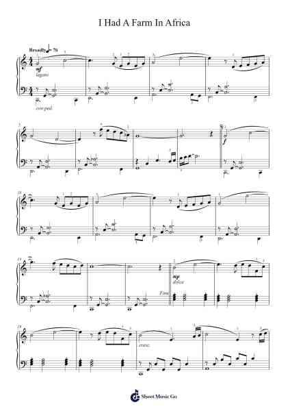 I Had A Farm In Africa (Main Title) (from Out Of Africa) Sheet Music by Monty Norman-Arr.Pullamb