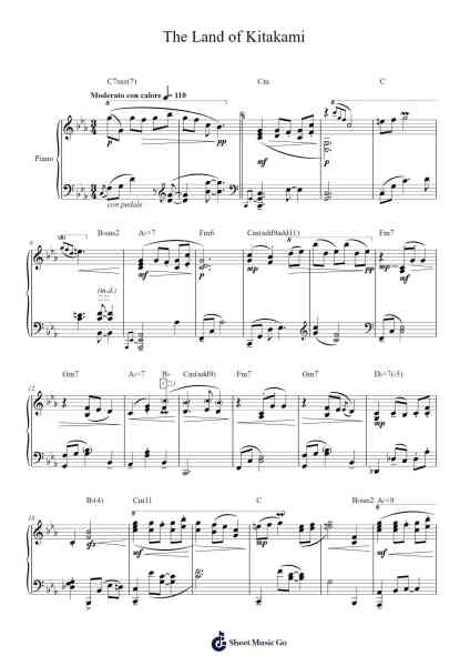 The Land of Kitakami Sheet Music by Minako Adachi/Junichi Masuda/Go Ichinose/Hiromitsu Maeba/Teruo Taniguchi/Hitomi Sato/Toby Fox-Arr.Lauven Joyceleif