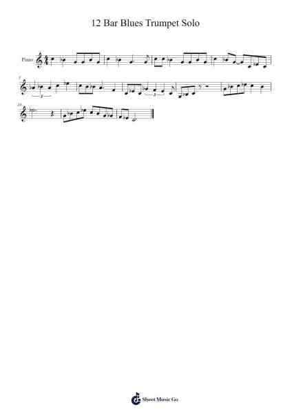 12 Bar Blues Trumpet Solo Sheet Music by David Grove-Arr.Dilfred Haro