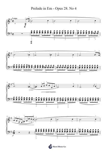 Prelude in Em - Opus 28. No 4 Sheet Music by Frédéric Chopin-Arr.Wesquinn Bunmeg