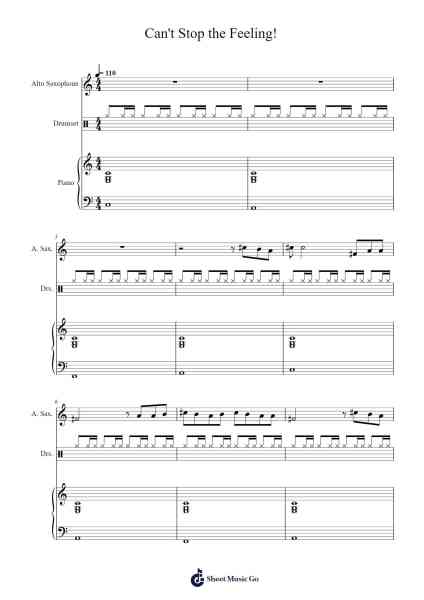 Can't Stop the Feeling! Notenblatt von Justin Timberlake-Arr.Fitchnolds Hartewy