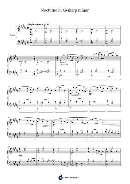 Nocturne in G-sharp Minor Sheet Music by Charley Feng-Arr.Leethey Yvetteroll