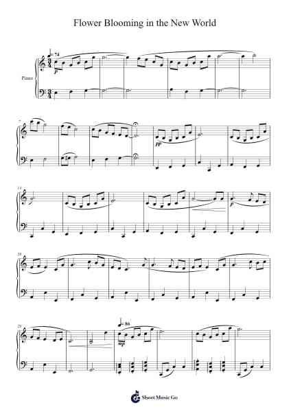 Flower Blooming in the New World Sheet Music by Yasumasa Kitagawa-Arr.Elboyce