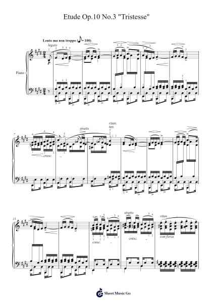 Etude Op. 10 No. 3 in E Major "Tristesse" Sheet Music by Frédéric Chopin-Arr.Pullzie Willmiles