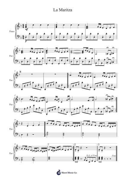 La Maritza 악보 Sylvie Vartan - 편곡 Blithephne