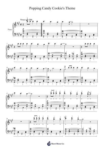 Popping Candy Cookie's Theme Sheet Music by Cookie Run-Arr.Deanlay Dulsnow