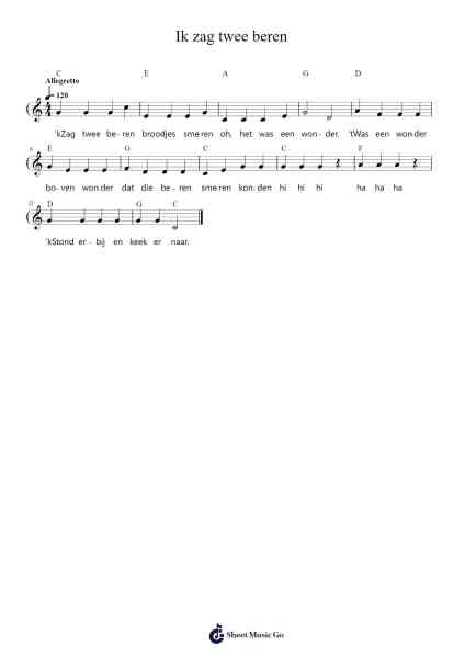Ik zag twee beren Sheet Music by undefined-Arr.Hamclaire