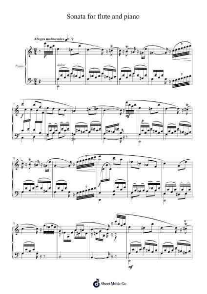 Sonata for Flute and Piano Sheet Music by Francis Poulenc-Arr.Phiphrey Bowthey