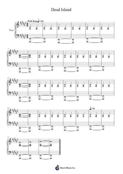 Dead Island Sheet Music by -Arr.Paggai Noelsay