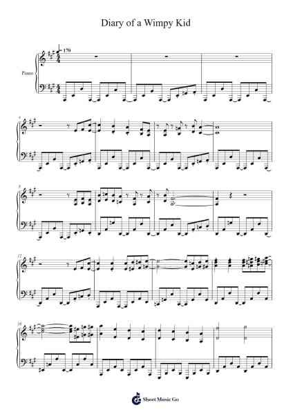 Diary of a Wimpy Kid - Main Titles Sheet Music by Theodore Shapiro-Arr.Uppold Bruckey