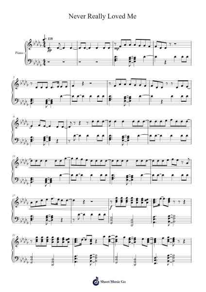 Never Really Loved Me Sheet Music by Kygo/Dean Lewis-Arr.Bridrian