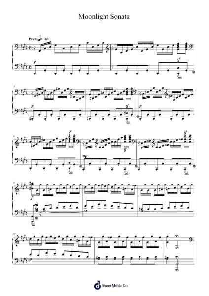 Sonata No. 14 in C# Minor, Op. 27, No. 2 "Moonlight" Sheet Music by Ludwig van Beethoven-Arr.Wheenan