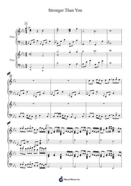 Stronger Than You Sheet Music by Estelle-Arr.Yesea