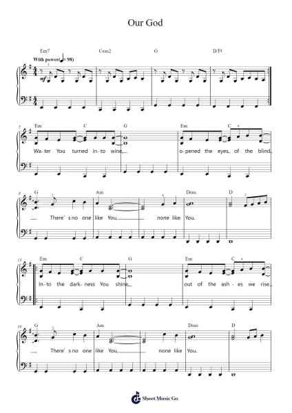 Our God Sheet Music by Chris Tomlin-Arr.Shirnett