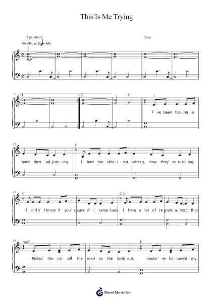 This Is Me Trying Sheet Music by Taylor Swift-Arr.Haycah Touthale