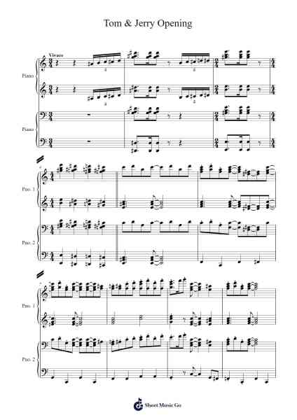 Tom & Jerry Opening Sheet Music by Scott Bradley-Arr.Sherrah Birroll