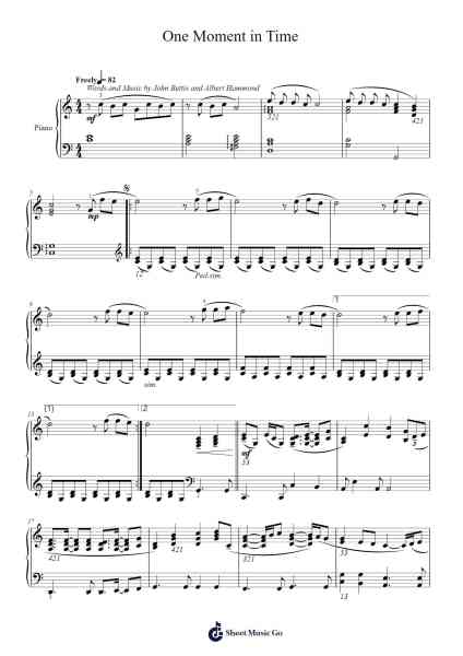 One Moment in Time Sheet Music by Whitney Houston-Arr.Sampcon Mevans