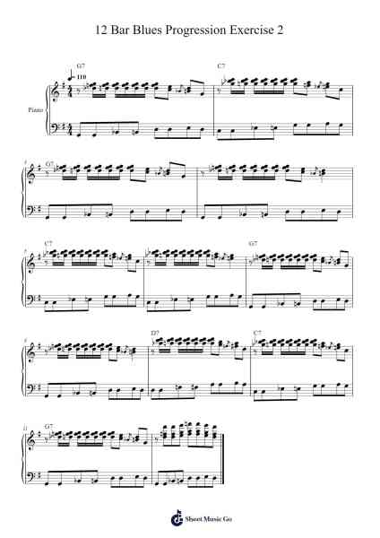 12 Bar Blues Progression Exercise 2 Sheet Music by Andrew D. Gordon-Arr.Ution Foxwer