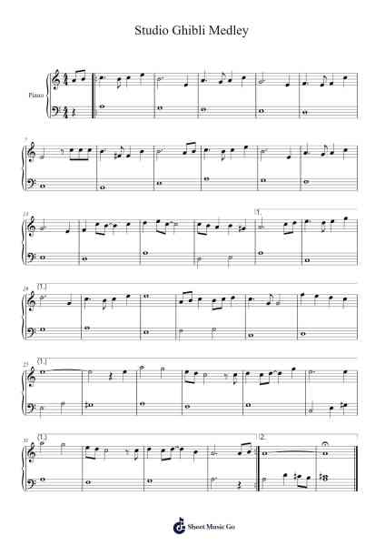 Studio Ghibli Medley Sheet Music by Joe Hisaishi-Arr.Derkyle