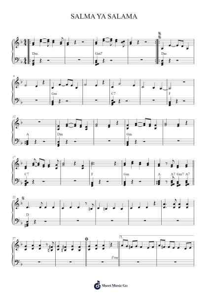 SALMA YA SALAMA Sheet Music by Dalida-Arr.Souyet Jamesnolds