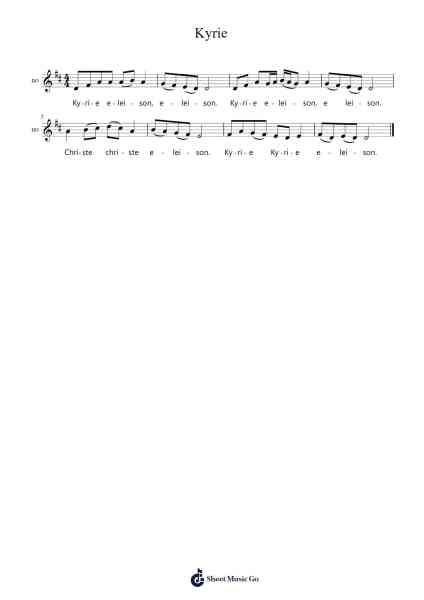 Kyrie Sheet Music by -Arr.Chrisphael Reedno