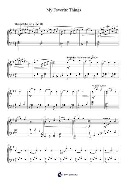 My Favorite Things Sheet Music by Rodgers & Hammerstein-Arr.Huttgie Bellcol