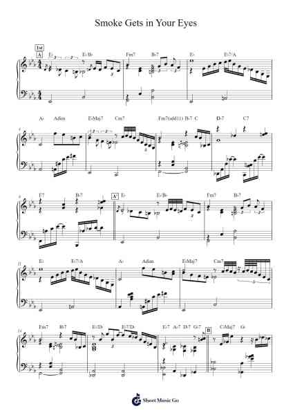 Smoke Gets in Your Eyes النوتات الموسيقية بواسطة Jerome Kern-ترتيب.Morsedric