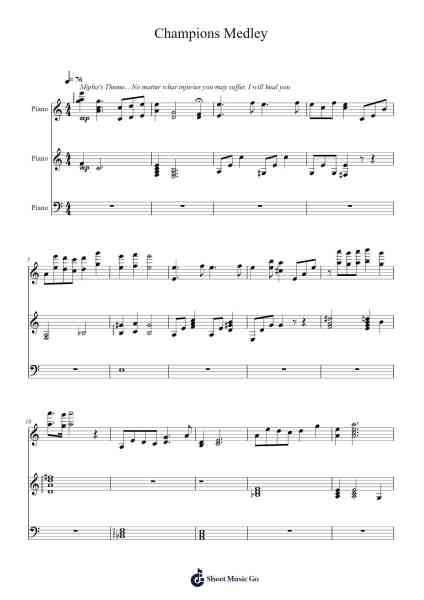 Champions Medley Sheet Music by Manaka Kataoka/Yasuaki Iwata-Arr.Diapenn