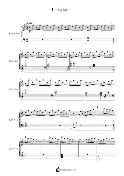 I miss you.. Sheet Music by Tony Ann-Arr.Timcius Steale