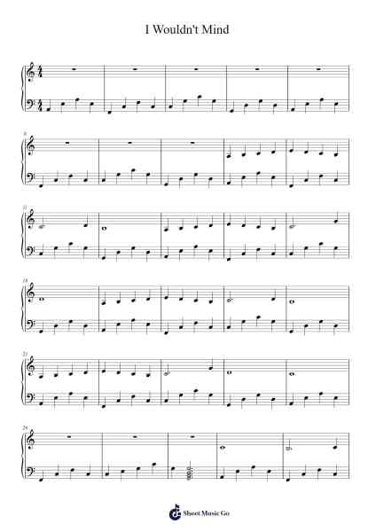 I Wouldn't Mind Sheet Music by He Is We-Arr.Maudfox Mikejames