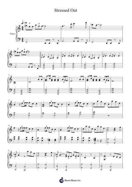 Stressed Out Sheet Music by Twenty One Pilots-Arr.Fmar Geearl