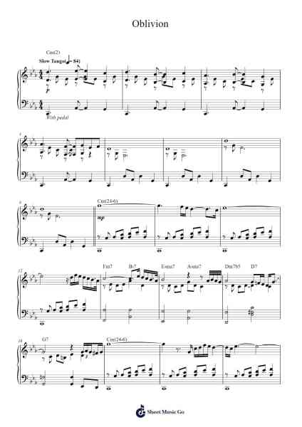 Oblivion Sheet Music by Astor Piazzolla-Arr.Pulsing