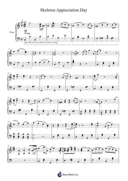 Skeleton Appreciation Day in Vestal, NY (Bones) Sheet Music by Will Wood and the Tapeworms-Arr.Millsharp Waygrace