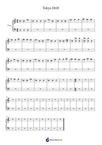 Tokyo Drift Sheet Music by Teriyaki Boyz-Arr.Womeo Sharpjoe