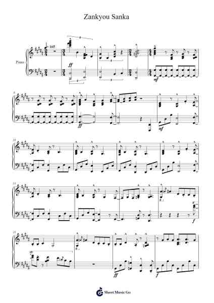 Zankyou Sanka Sheet Music by Aimer-Arr.Everkeith Abters