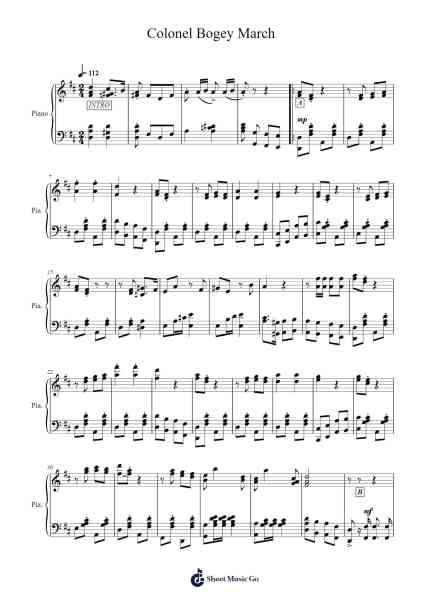 Colonel Bogey March Sheet Music by Kenneth J. Alford-Arr.Deanlay Dulsnow