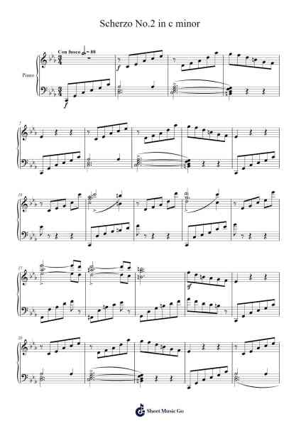 Scherzo No. 2 in C Minor, Op. 14 Sheet Music by Clara Schumann-Arr.Ferholt Vebthan