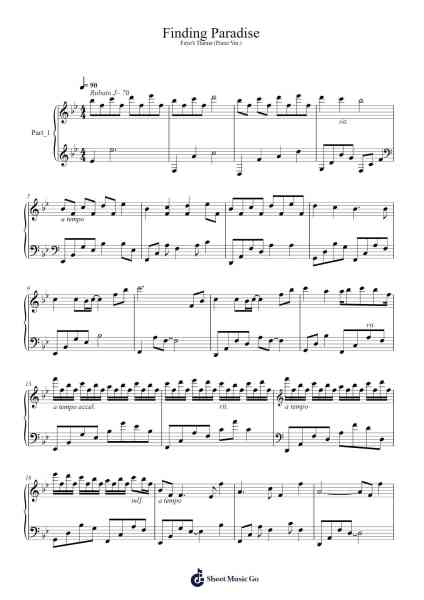 Finding Paradise Sheet Music by undefined-Arr.Coto