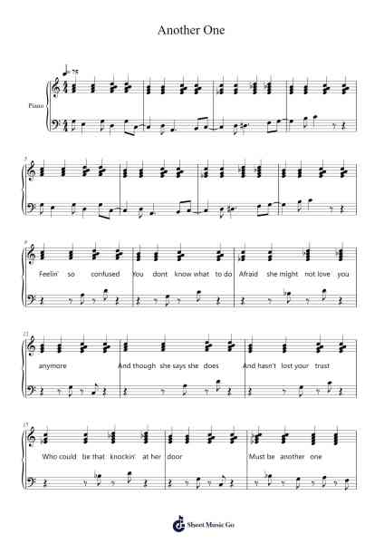 Another One Sheet Music by Mac DeMarco-Arr.Eipsridge Zangphne