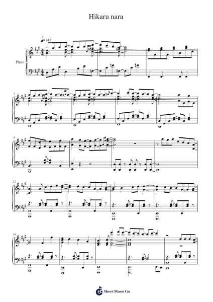 Hikaru nara Sheet Music by Goose House-Arr.Geornic Hicksjoe